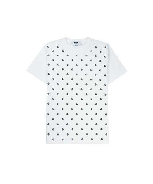 MSGM(エムエスジーエム)の「フロントスタッズ Tシャツ(Tシャツ/カットソー・レディース・ブラック/ホワイト・M/L)」の1枚目の写真
