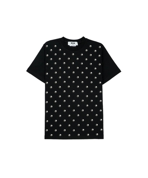 MSGM フロントレース　Tシャツ フロントスタッズ Tシャツ（Tシャツ/カットソー）｜MSGM（エムエス