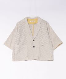 SUPER HAKKA（スーパーハッカ）の「ラッセルアーガイルレース半袖テーラードジャケット（テーラードジャケット）」