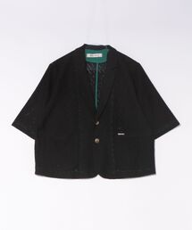 SUPER HAKKA（スーパーハッカ）の「ラッセルアーガイルレース半袖テーラードジャケット（テーラードジャケット）」