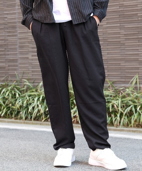 LUXSTYLE(ラグスタイル)の「麻混ワイドシェフパンツ(その他パンツ・メンズ・ホワイト/ブラック/ネイビー/ベージュ・XL/L/M)」の4枚目の写真