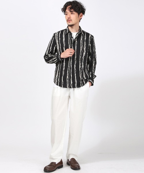 LUXSTYLE(ラグスタイル)の「麻混ワイドシェフパンツ(その他パンツ・メンズ・ホワイト/ブラック/ネイビー/ベージュ・XL/L/M)」の11枚目の写真
