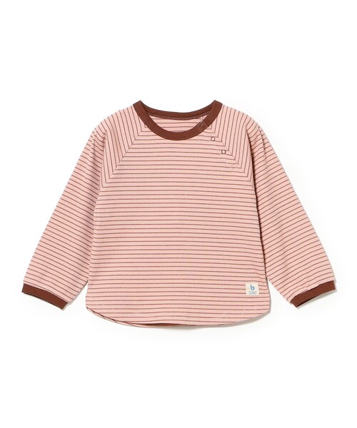 こども ビームス（コドモビームス）の「ベビー テレコ ラグラン 長袖 Tシャツ 2026FW（60～90cm）出産祝い 誕生日 プレゼント お着替え楽ちん ラグラン（Tシャツ/カットソー・キッズ・グリーン系その他/ブラウン・80-90/60-70）」の6枚目の写真