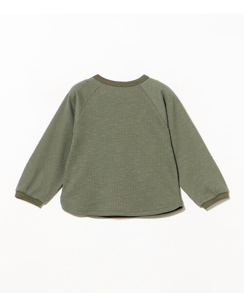 こども ビームス（コドモビームス）の「ベビー テレコ ラグラン 長袖 Tシャツ 2026FW（60～90cm）出産祝い 誕生日 プレゼント お着替え楽ちん ラグラン（Tシャツ/カットソー・キッズ・グリーン系その他/ブラウン・80-90/60-70）」の13枚目の写真