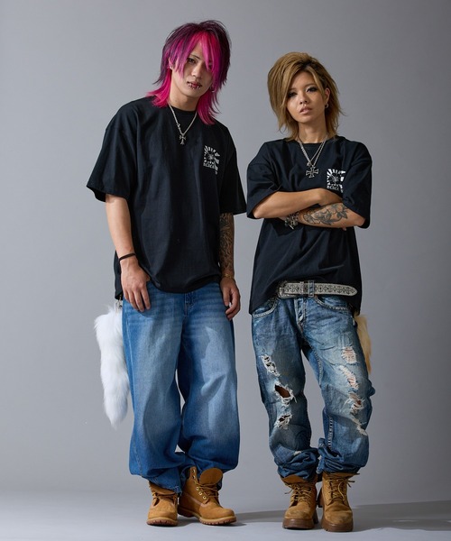 BLACK PEACH（ブラックピーチ）の「【BLACK PEACH】コラボプリント 半袖Tシャツ（Tシャツ/カットソー・レディース・ブラック・LARGE/MEDIUM/SMALL）」の4枚目の写真