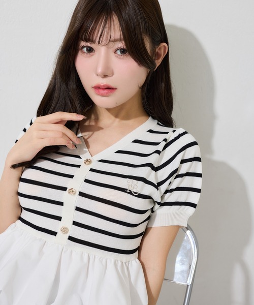 one after another NICE CLAUP(ワンアフターアナザーナイスクラップ)の「半袖バルーントップス(ニット/セーター・レディース・ピンクベージュ/ブラック/ホワイト系その他・FREE)」の20枚目の写真