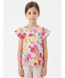 hakka kids（ハッカキッズ）の「32／－天竺オリジナルダリアハートプリントチュニックTシャツ（Tシャツ/カットソー）」