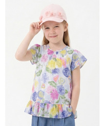 hakka kids（ハッカキッズ）の「32／－天竺オリジナルダリアハートプリントチュニックTシャツ（Tシャツ/カットソー）」