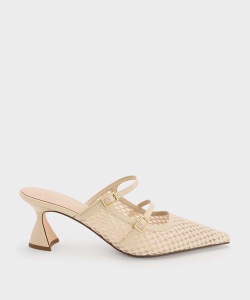 CHARLES & KEITH（チャールズ & キース）の「ラフィア スカルプチュラルヒール ポインテッドミュール（パンプス・レディース・ブラック系その他2/ブラウン系その他7/ベージュ・23.5cm/25cm/23cm/22.5cm/24.5cm）」の3枚目の写真