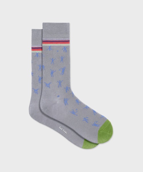 Paul Smith（ポールスミス）の「“Athletic&People” ソックス【160633 CS】（ソックス/靴下・メンズ・ライトインディゴブルー/グレー・25-27）」の2枚目の写真
