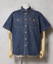 HOUSTON ヒューストン USA COTTON DENIM S/S WORK SHIRT USAコットン デニム 半袖 ワークシャツ