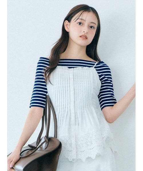 SNIDEL(スナイデル)の「コットンキャミソール(キャミソール・レディース・ホワイト/ライトピンク/ドット・F)」の15枚目の写真