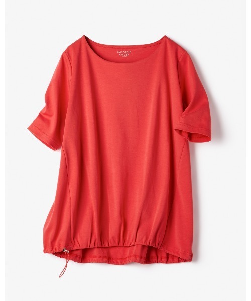 DoCLASSE( ドゥクラッセ)の「ドローコード付ボートネック/5分袖・DoT(Tシャツ/カットソー・レディース・ライトオレンジ系/レッド/アクア/ブルー・L/S/M)」の9枚目の写真