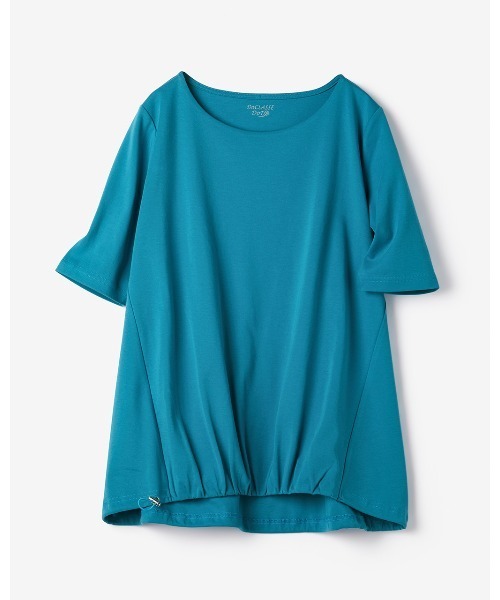 DoCLASSE( ドゥクラッセ)の「ドローコード付ボートネック/5分袖・DoT(Tシャツ/カットソー・レディース・ライトオレンジ系/レッド/アクア/ブルー・L/S/M)」の15枚目の写真