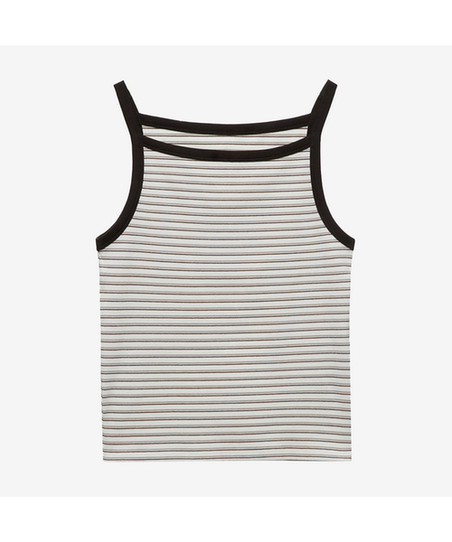MIND BRIDGE WOMEN（マインドブリッジウーマン）の「[W]ボートネックリブストライプトップス - 2カラー（Tシャツ/カットソー・レディース・ブラック/ブラウン・55/66）」の2枚目の写真