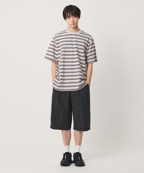 NICE WEATHER（ナイスウェザー）の「＜NICE WEATHER＞ボーダー ショートスリーブ Tシャツ（Tシャツ/カットソー・メンズ・ホワイト/ベージュ/ライム・L/M/S/XS）」の12枚目の写真