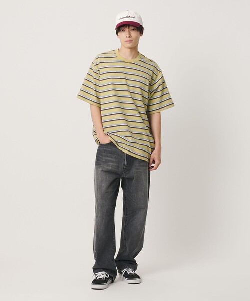 NICE WEATHER（ナイスウェザー）の「＜NICE WEATHER＞ボーダー ショートスリーブ Tシャツ（Tシャツ/カットソー・メンズ・ホワイト/ベージュ/ライム・L/M/S/XS）」の15枚目の写真