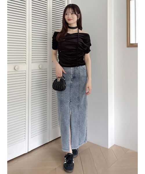dazzlin(ダズリン)の「ダブルウエストアソートIラインスカート(スカート・レディース・ブルー/グレー・SMALL/MEDIUM)」の14枚目の写真