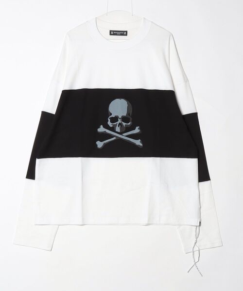 mastermind JAPAN(マスターマインド)の「BOXY HORIZONTAL BLOCKLS TEE(Tシャツ/カットソー・メンズ・ホワイト系その他/ブラック系その他・XL)」の1枚目の写真