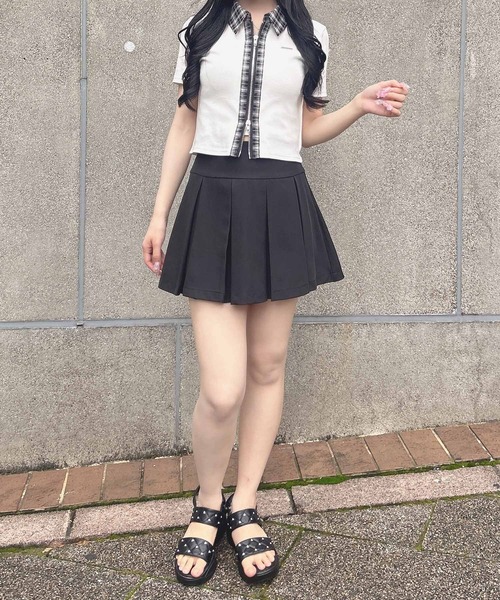 INGNI(イング)の「チェック襟ダブルジップトップス(Tシャツ/カットソー・レディース・グレー/オフホワイト/ブラック・M)」の9枚目の写真