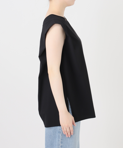 IENA(イエナ)の「《撥水/UVカット/セットアップ対応》撥水UVプロテクト タックスリーブプルオーバー(Tシャツ/カットソー・レディース・カーキ/ブラック・FREE)」の10枚目の写真
