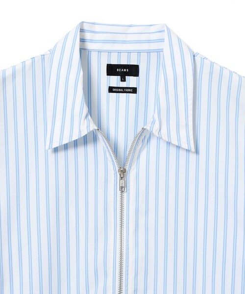 BEAMS(ビームス)の「ストライプ ジップアップ シャツ(シャツ/ブラウス・メンズ・ホワイト/サックスブルー・X-LARGE/LARGE/MEDIUM/SMALL)」の4枚目の写真