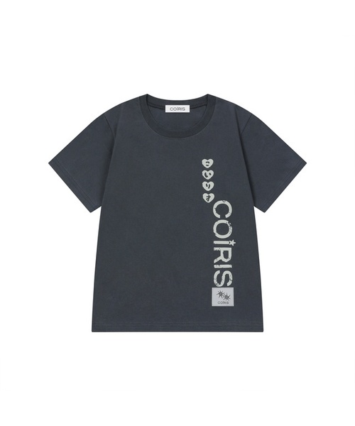 COIRIS(コイリス)の「コイロサイドクラックレタリング半袖Tシャツ(Tシャツ/カットソー・レディース・チャコールグレー・FREE)」の1枚目の写真