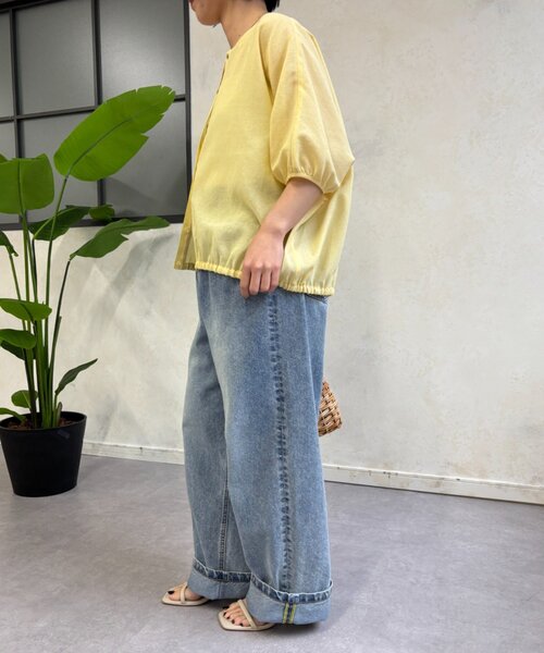 Jena espace merveilleux(ジェナ エスパスメルヴェイユ)の「シアー麻調ブラウス(シャツ/ブラウス・レディース・ライトベージュ/イエロー/ブラック・FREE)」の22枚目の写真