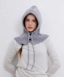 HALDEN（ハルデン）の「two button string balaclava (C056_grey)（ニットキャップ/ビーニー）」