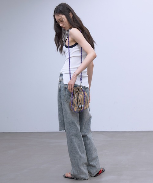 THINGS THAT MATTER（シングス ザット マター）の「【LIMITED FABRIC】TWO WAY DRAWSTRING BAG / ツー ウェイ ドローストリング バッグ（ハンドバッグ・レディース・ブラック/ブルー/ベージュ/グリーン/ピンク・FREE）」の12枚目の写真
