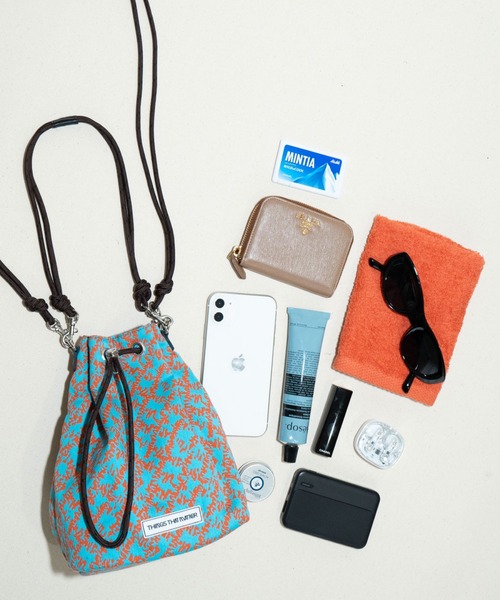 THINGS THAT MATTER（シングス ザット マター）の「【LIMITED FABRIC】TWO WAY DRAWSTRING BAG / ツー ウェイ ドローストリング バッグ（ハンドバッグ・レディース・ブラック/ブルー/ベージュ/グリーン/ピンク・FREE）」の17枚目の写真