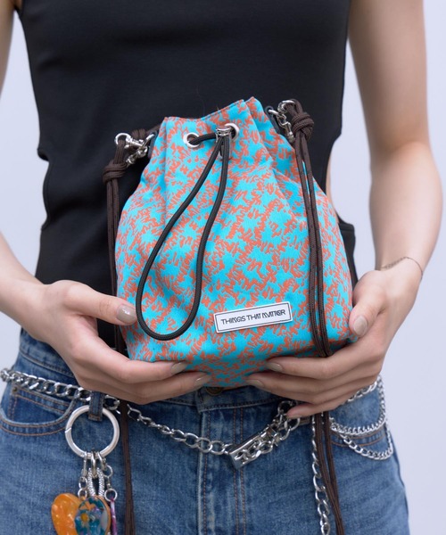 THINGS THAT MATTER（シングス ザット マター）の「【LIMITED FABRIC】TWO WAY DRAWSTRING BAG / ツー ウェイ ドローストリング バッグ（ハンドバッグ・レディース・ブラック/ブルー/ベージュ/グリーン/ピンク・FREE）」の14枚目の写真