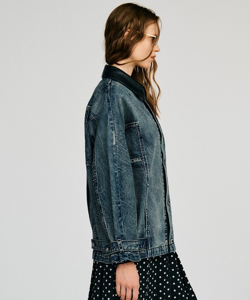 PRANK PROJECT（プランクプロジェクト）の「【2026Autumn Pre-Order】clinklet デニムブルゾン / Crinkled Denim Blouson（デニムジャケット・レディース・ブルー・FREE）」の12枚目の写真
