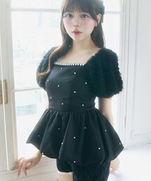 【Belle Charme】Jewel Ballon Peplum Tops