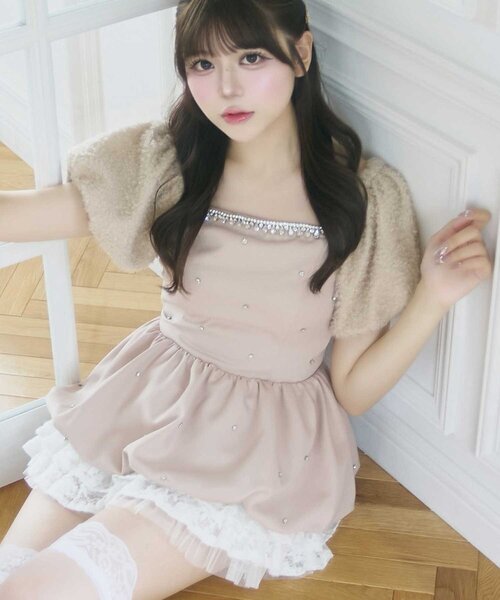 Belle Charme(ベルシャルム)の「【Belle Charme】Jewel Ballon Peplum Tops(シャツ/ブラウス・レディース・ブラック/オフホワイト/ベージュ・FREE)」の20枚目の写真