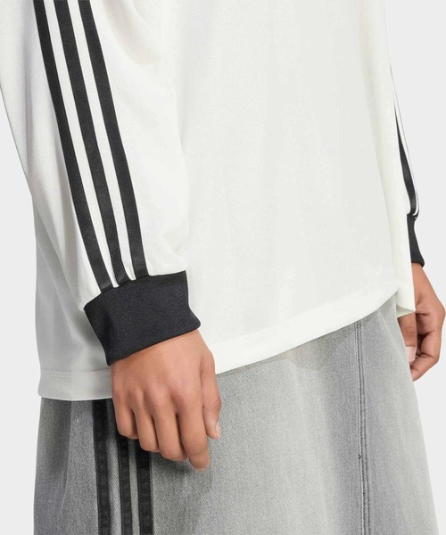 adidas(アディダス)の「スリーストライプス ジャカード 長袖Tシャツ / ロンT / アディダスオリジナルス adidas Originals(Tシャツ/カットソー・レディース・ホワイト・XX-LARGE/LARGE/MEDIUM/SMALL/X-LARGE/X-SMALL)」の4枚目の写真