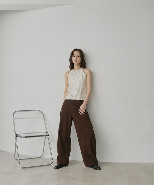 ad thie(アドティエ)の「ホルター ネック ジャガード ニット トップス(ニット/セーター・レディース・ブラック/アイボリー・FREE)」の8枚目の写真