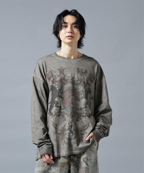 DANKE SCHON(ダンケシェーン)の「DankeSchon/ダンケシェーン/SPRAYBURN L/S TEE EMBLEM(Tシャツ/カットソー・メンズ・ホワイト系2/ベージュ・L/M)」の5枚目の写真