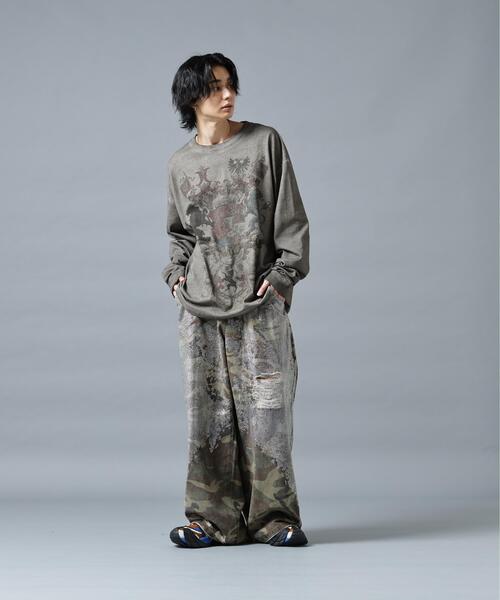DANKE SCHON(ダンケシェーン)の「DankeSchon/ダンケシェーン/SPRAYBURN L/S TEE EMBLEM(Tシャツ/カットソー・メンズ・ホワイト系2/ベージュ・L/M)」の8枚目の写真