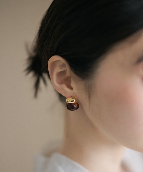 LAULEN(ローレン)の「resin mix design earrings /レジンミックスデザインピアス(ピアス(両耳用)・レディース・ベージュ/ブラウン/アイボリー・FREE)」の18枚目の写真