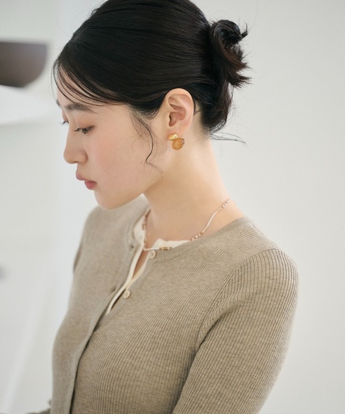 LAULEN(ローレン)の「resin mix design earrings /レジンミックスデザインピアス(ピアス(両耳用)・レディース・ベージュ/ブラウン/アイボリー・FREE)」の14枚目の写真