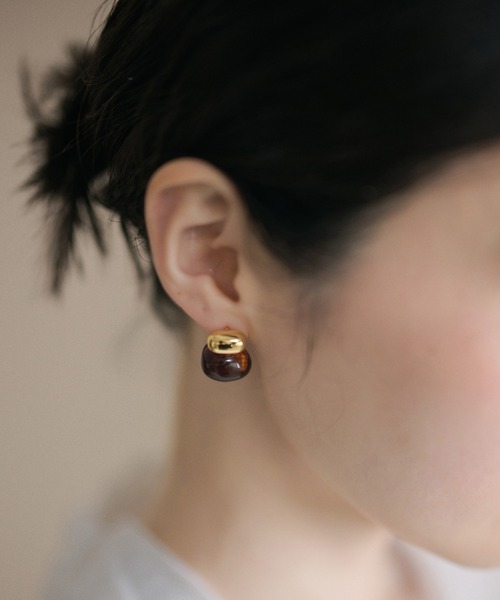 LAULEN(ローレン)の「resin mix design earrings /レジンミックスデザインピアス(ピアス(両耳用)・レディース・ベージュ/ブラウン/アイボリー・FREE)」の6枚目の写真