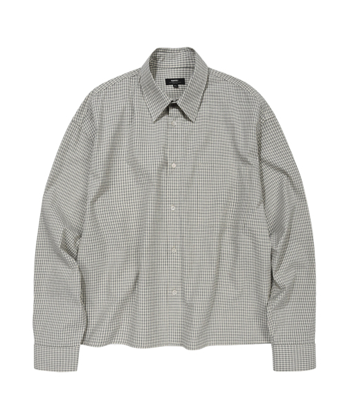 KANEITEI(カネイテイ)の「HERITAGE MINIMAL CROPPED CHECK SHIRTS (CREAM)(シャツ/ブラウス・レディース・Cream・MEDIUM/LARGE/X-LARGE)」の1枚目の写真