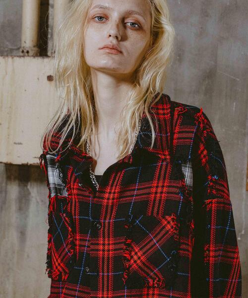 FR(13)NDS(フレンズ)の「FR(13)NDS/フレンズ/DAMAGE LAYER SHIRT(シャツ/ブラウス・メンズ・ホワイト/ネイビー/レッド/ブルー・M/L)」の13枚目の写真