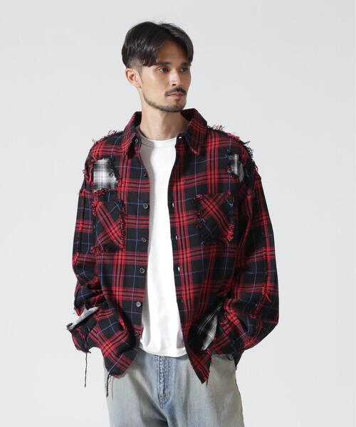 FR(13)NDS(フレンズ)の「FR(13)NDS/フレンズ/DAMAGE LAYER SHIRT(シャツ/ブラウス・メンズ・ホワイト/ネイビー/レッド/ブルー・M/L)」の15枚目の写真