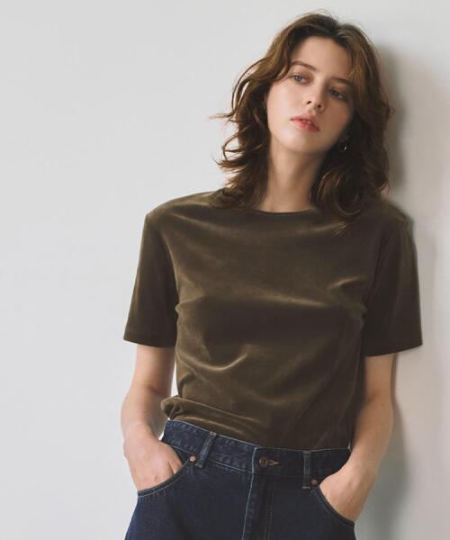 OPAQUE.CLIP(オペークドットクリップ)の「フロッキーチュールカットソー【洗濯機OK】(Tシャツ/カットソー・レディース・ライトグレー/チャコールグレー/ブラウン系その他・42/40/38)」の21枚目の写真