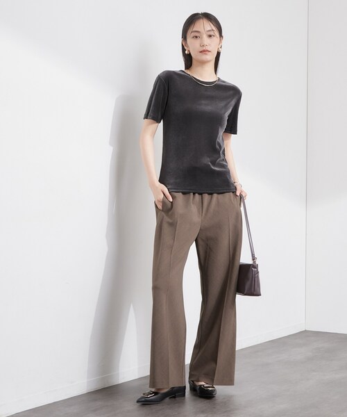 OPAQUE.CLIP(オペークドットクリップ)の「フロッキーチュールカットソー【洗濯機OK】(Tシャツ/カットソー・レディース・ライトグレー/チャコールグレー/ブラウン系その他・42/40/38)」の7枚目の写真