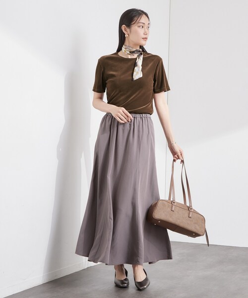 OPAQUE.CLIP(オペークドットクリップ)の「フロッキーチュールカットソー【洗濯機OK】(Tシャツ/カットソー・レディース・ライトグレー/チャコールグレー/ブラウン系その他・42/40/38)」の11枚目の写真
