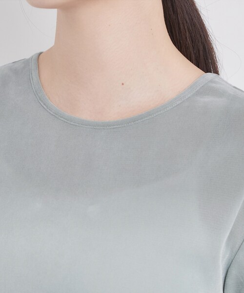 OPAQUE.CLIP(オペークドットクリップ)の「フロッキーチュールカットソー【洗濯機OK】(Tシャツ/カットソー・レディース・ライトグレー/チャコールグレー/ブラウン系その他・42/40/38)」の17枚目の写真