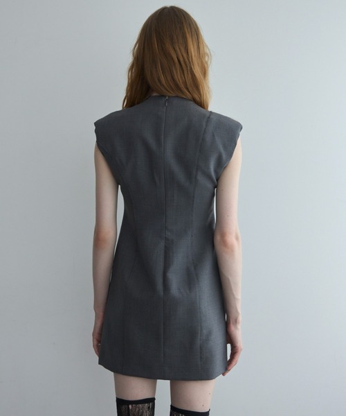 JOSE MOON(ジョゼムーン)の「POWER SHOULDER MINI DRESS/パワーショルダーミニドレス(ワンピース・レディース・ブラック/グレー・36/38)」の13枚目の写真